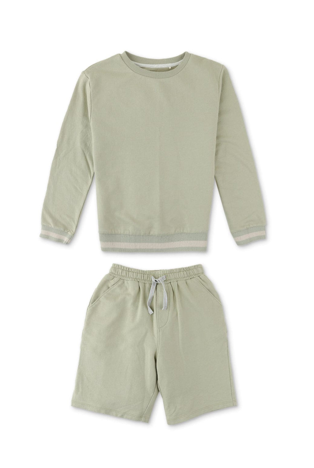 جينجرسنابس طقم شورت ولادي وتيشيرت واسع كم طويل أخضر