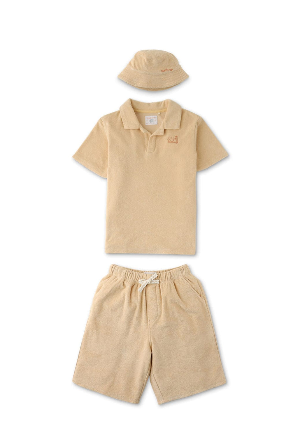 جينجرسنابس طقم أولادي شورت وبلوزة سادة بني بني