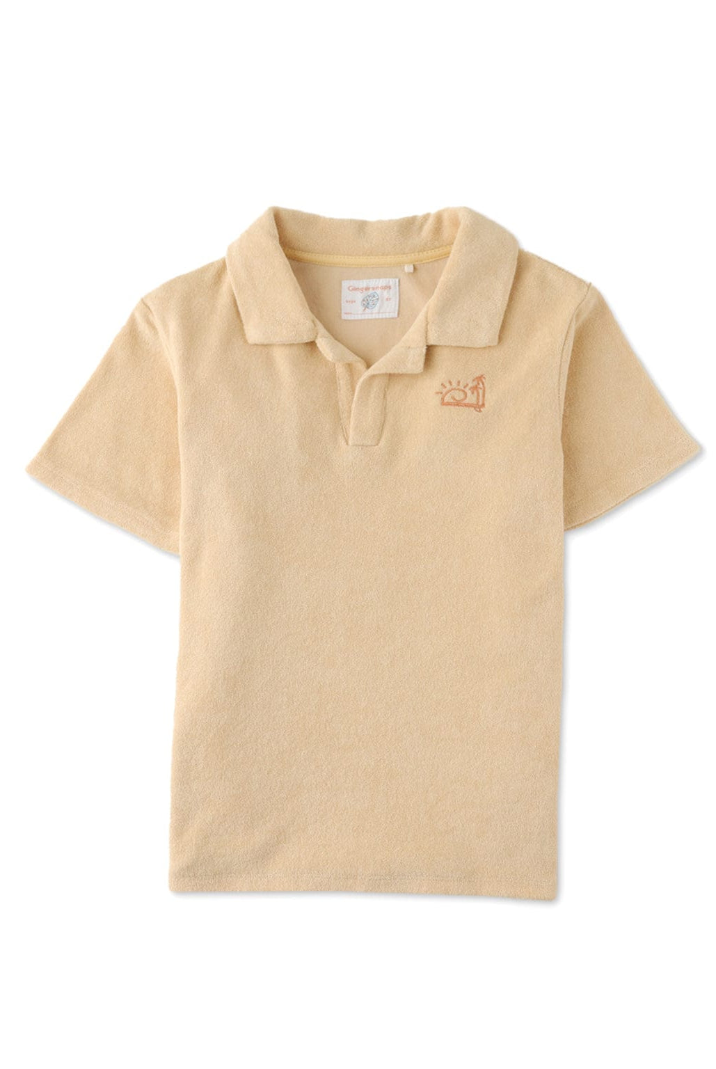 جينجرسنابس طقم أولادي شورت وبلوزة سادة بني بني