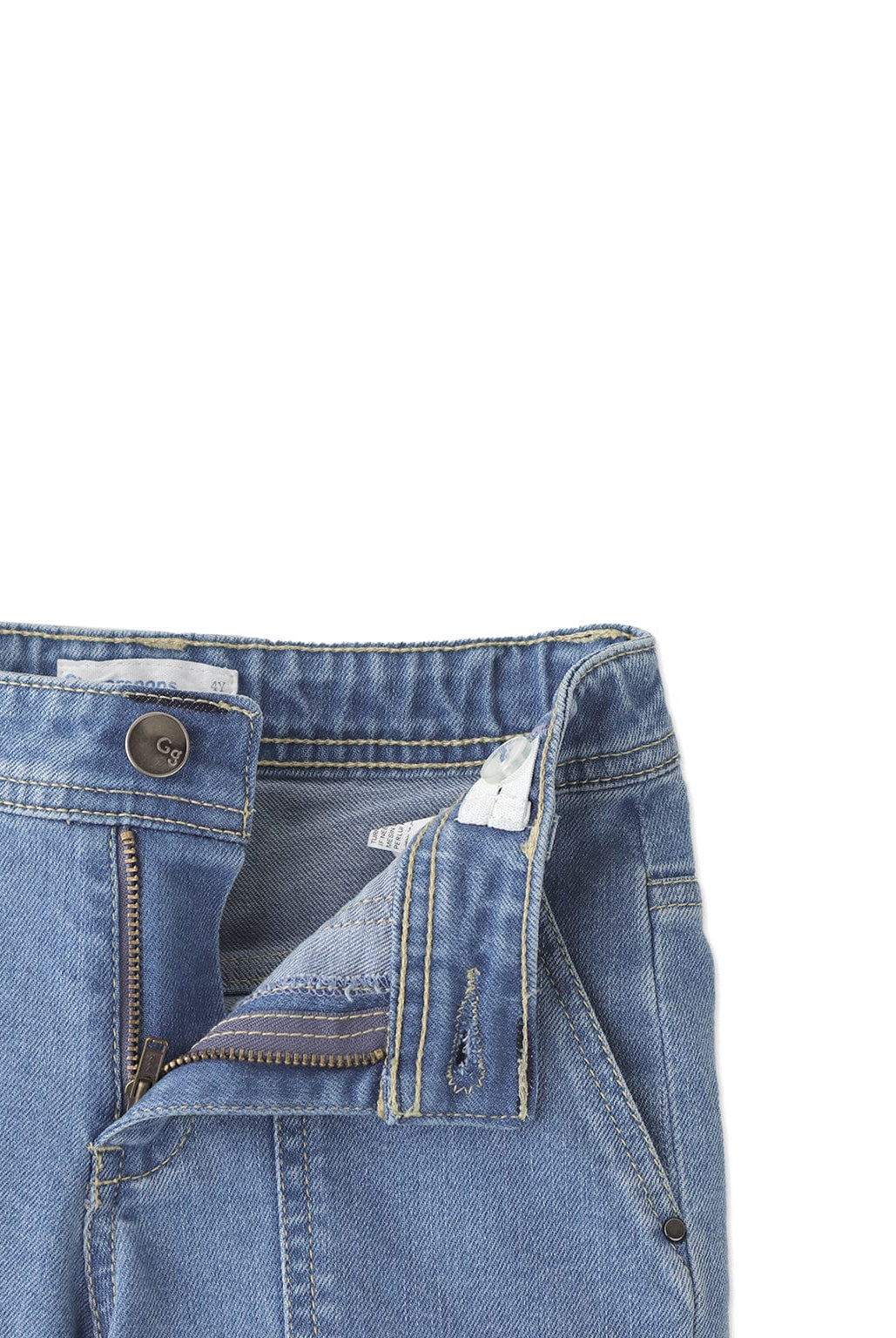 جينجرسنابس بنطلون جينز ولادي بجيوب أمامية وزرار أمامي أزرق