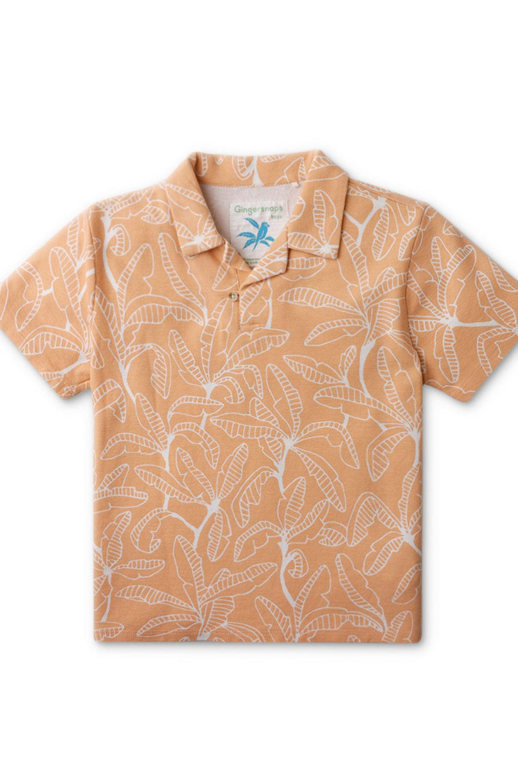 جينجرسنابس تيشيرت بولو برتقالي أولادي مشجر نص كم برتقالي