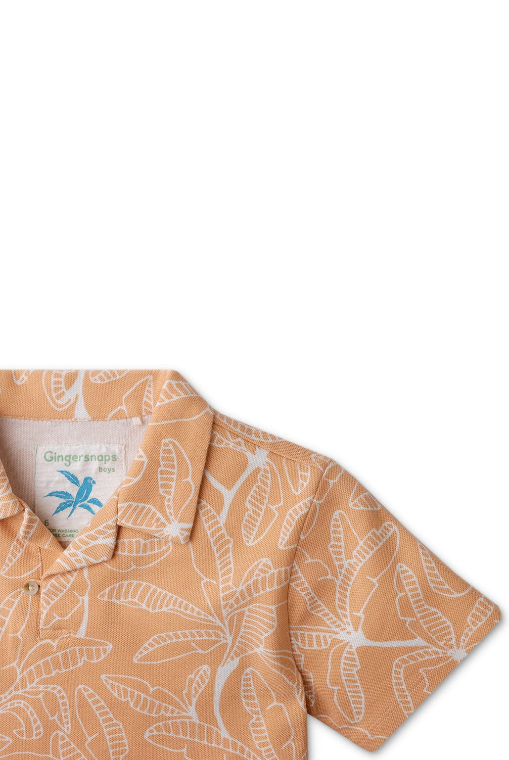 جينجرسنابس تيشيرت بولو برتقالي أولادي مشجر نص كم برتقالي