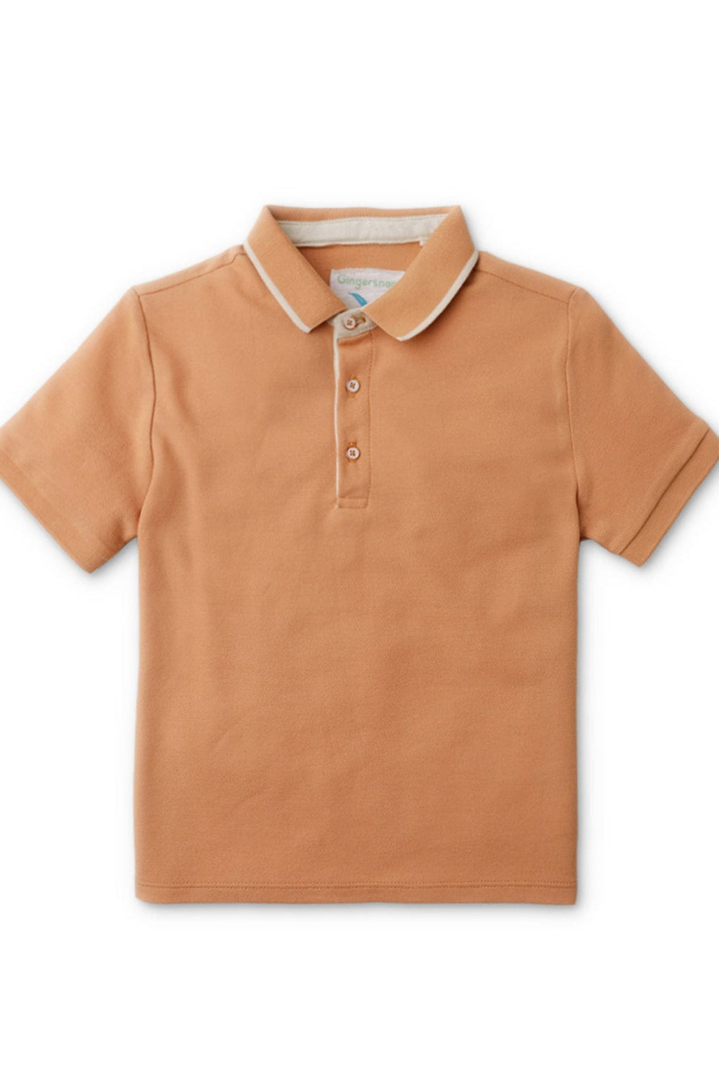 جينجرسنابس تيشيرت بولو أولادي بني سادة بأزرار أمامية وياقة بني