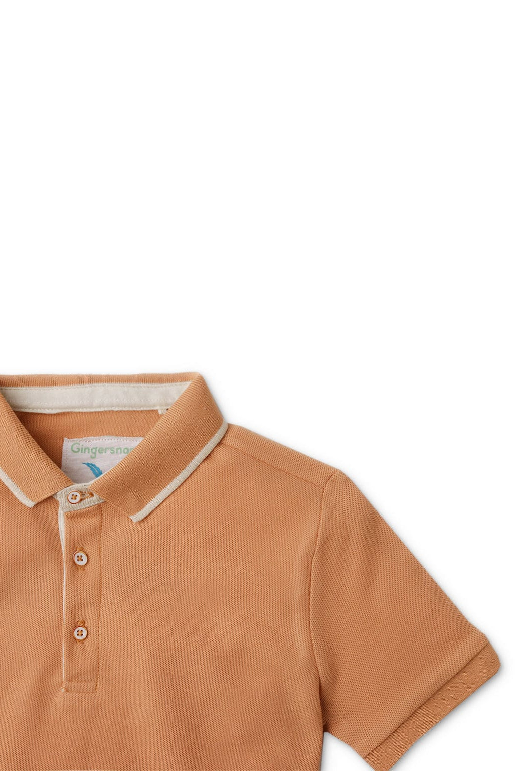 جينجرسنابس تيشيرت بولو أولادي بني سادة بأزرار أمامية وياقة بني