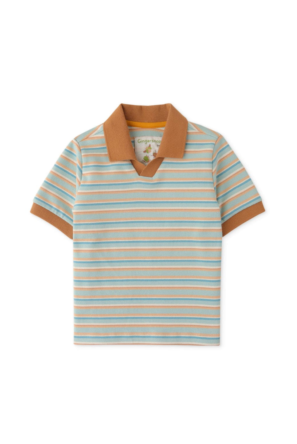 جينجرسنابس تيشيرت ولادي نص كم مخطط متعدد الألوان