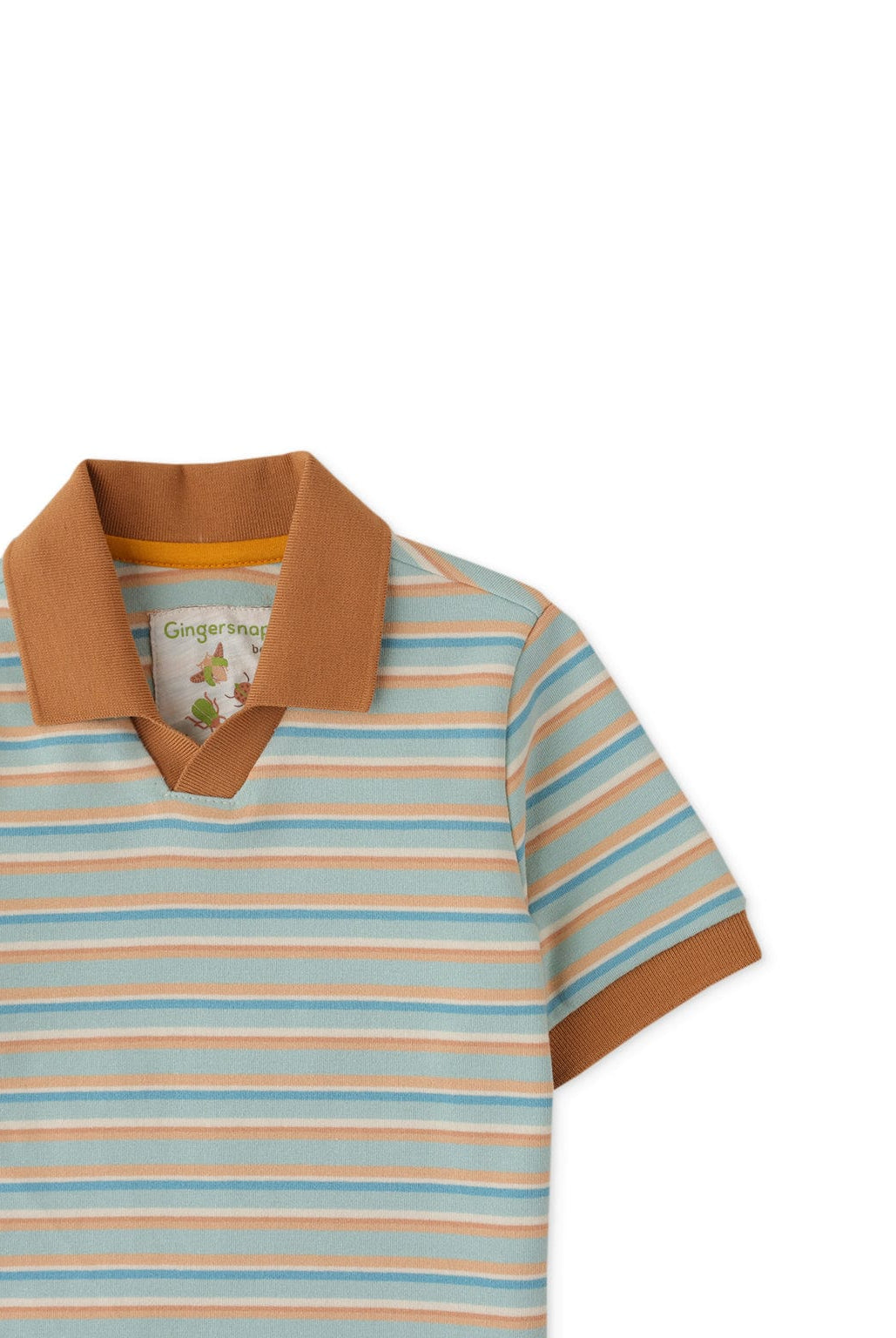 جينجرسنابس تيشيرت ولادي نص كم مخطط متعدد الألوان