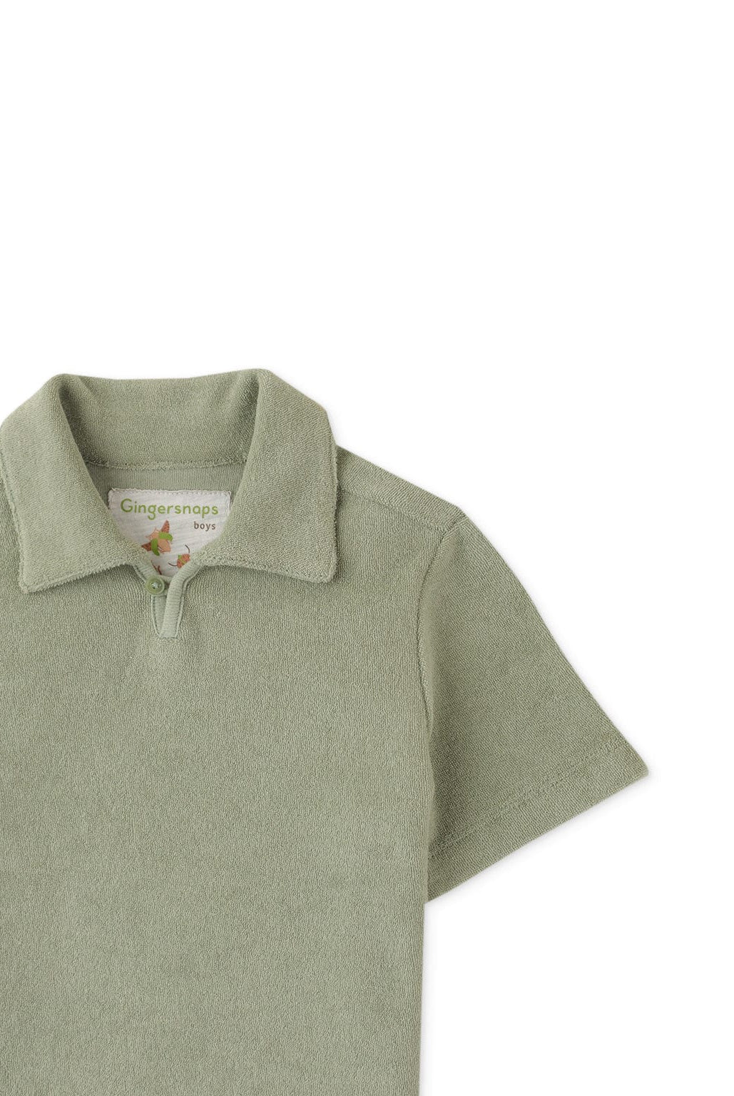 جينجرسنابس تيشيرت ولادي بياقة نص كم أخضر