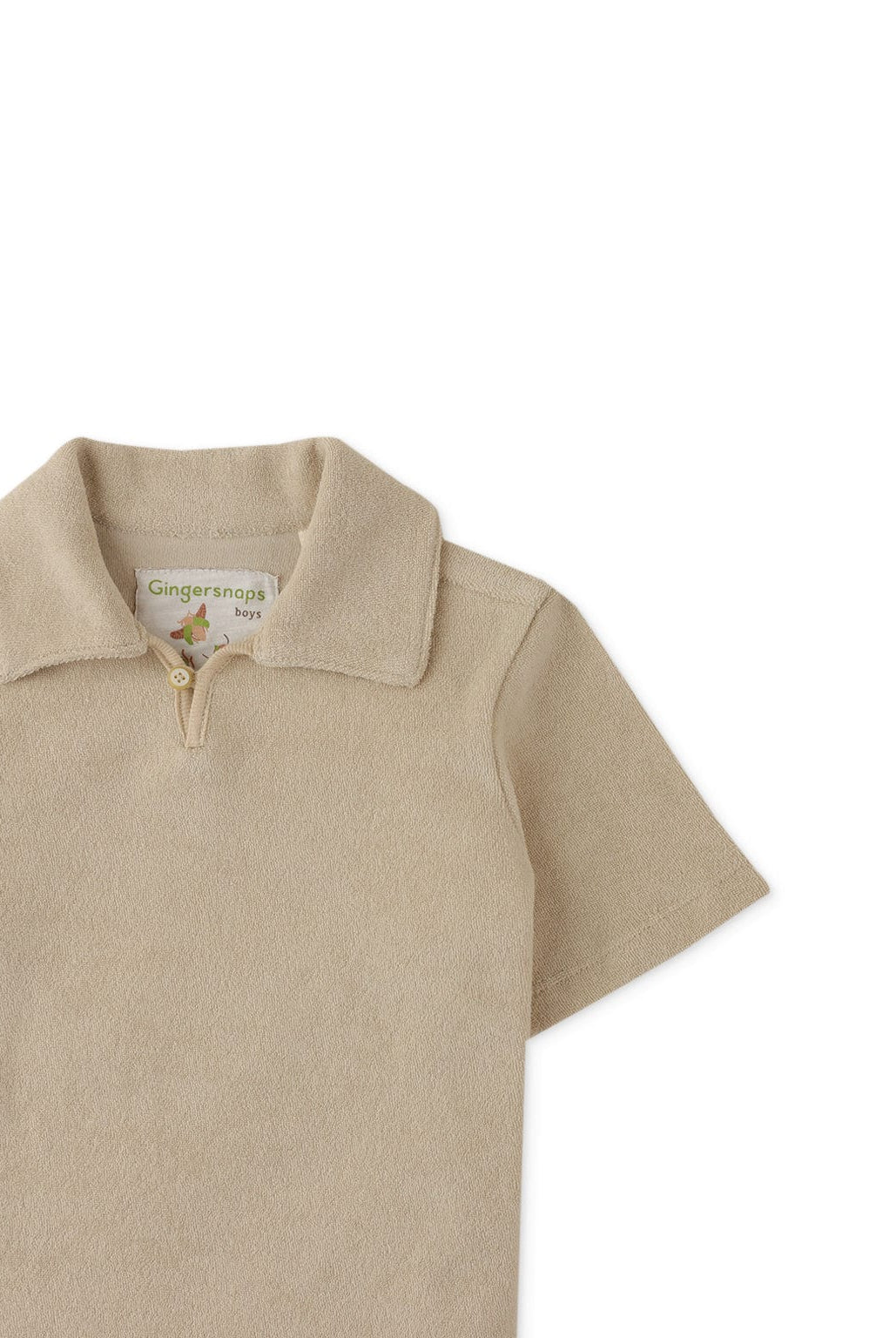 جينجرسنابس تيشيرت سادة بياقة ونص كم ولادي بيج