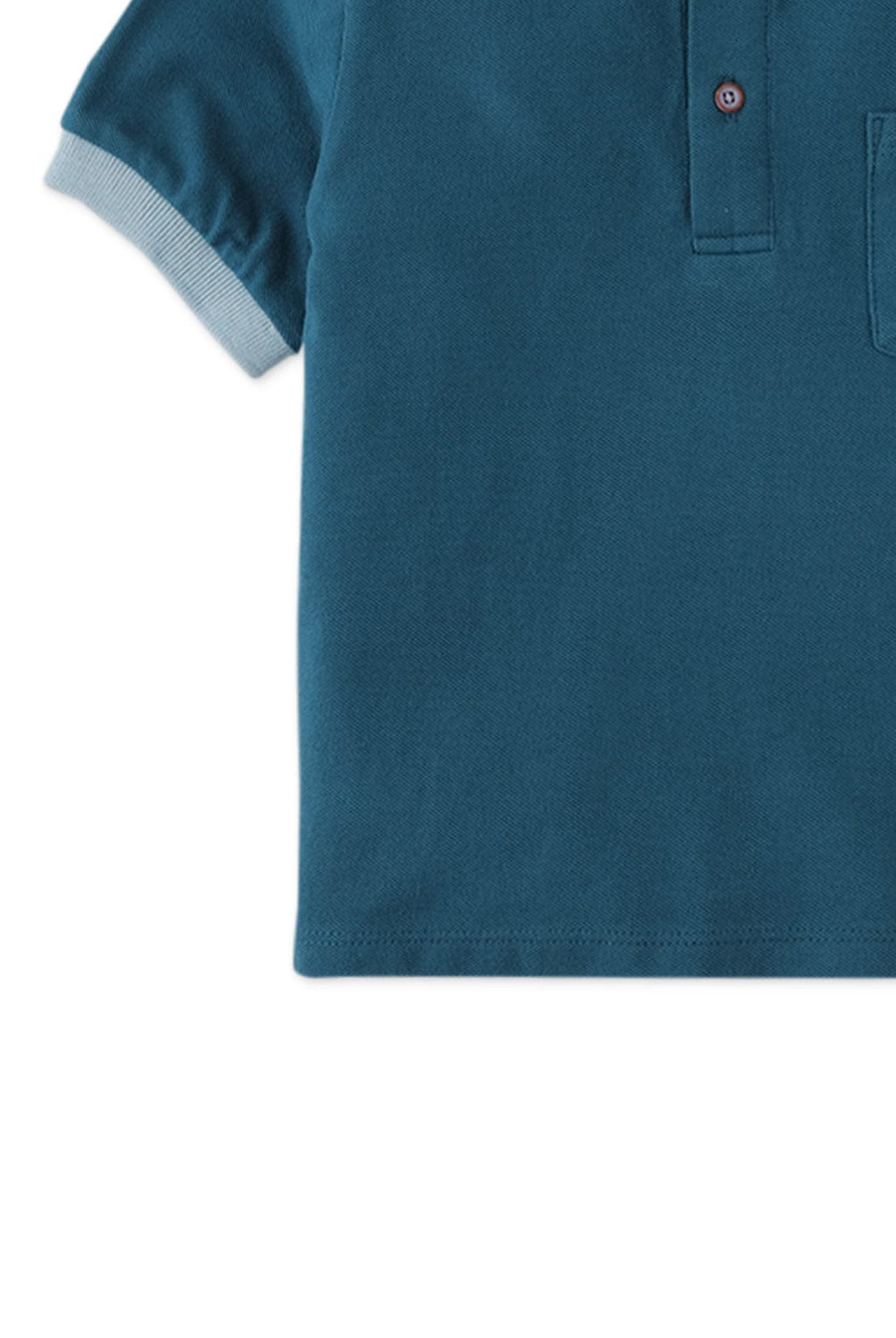 جينجرسنابس تيشيرت ولادي بولو نص كم بجيب على الصدر - أزرق