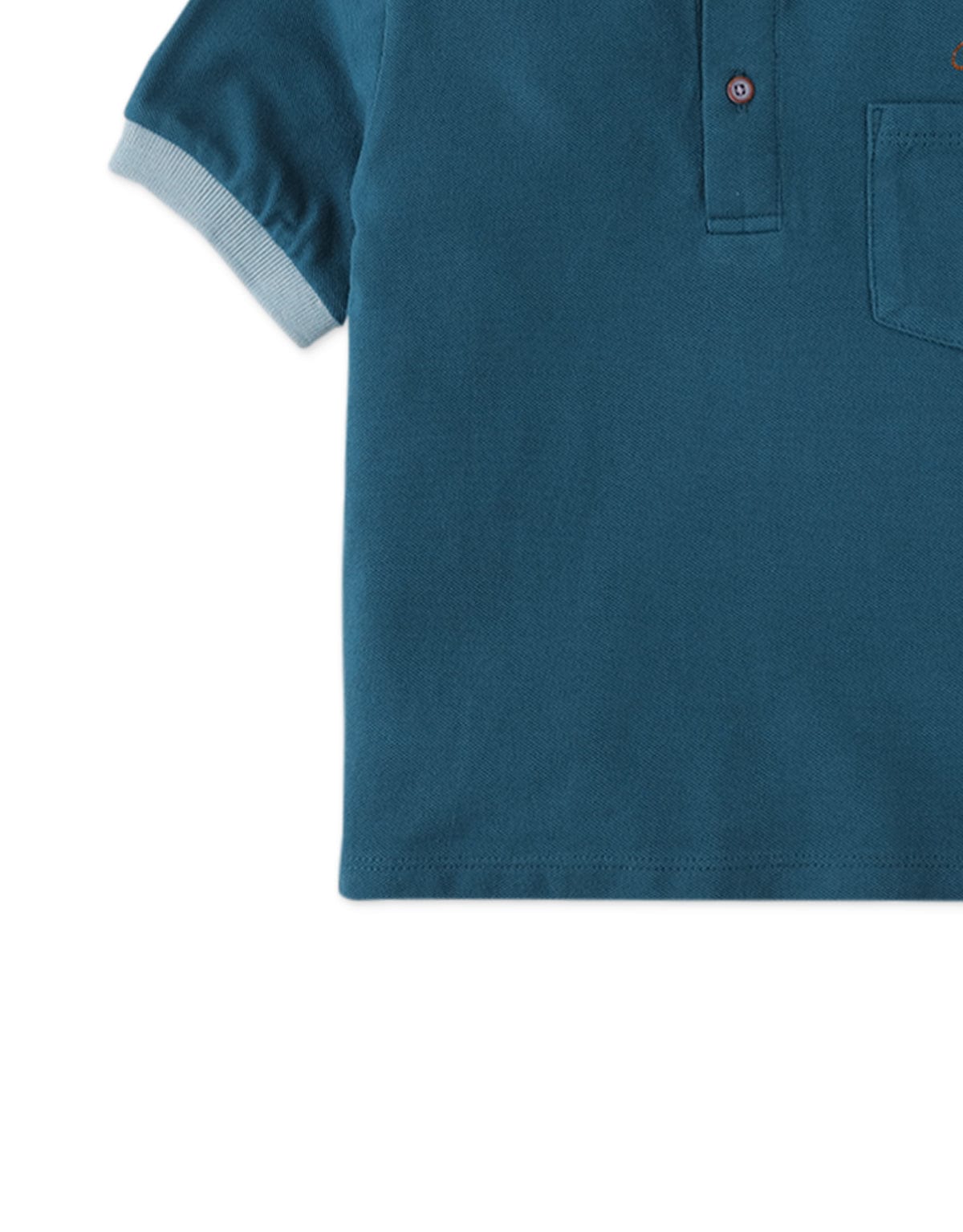 جينجرسنابس تيشيرت ولادي بولو نص كم بجيب على الصدر - أزرق