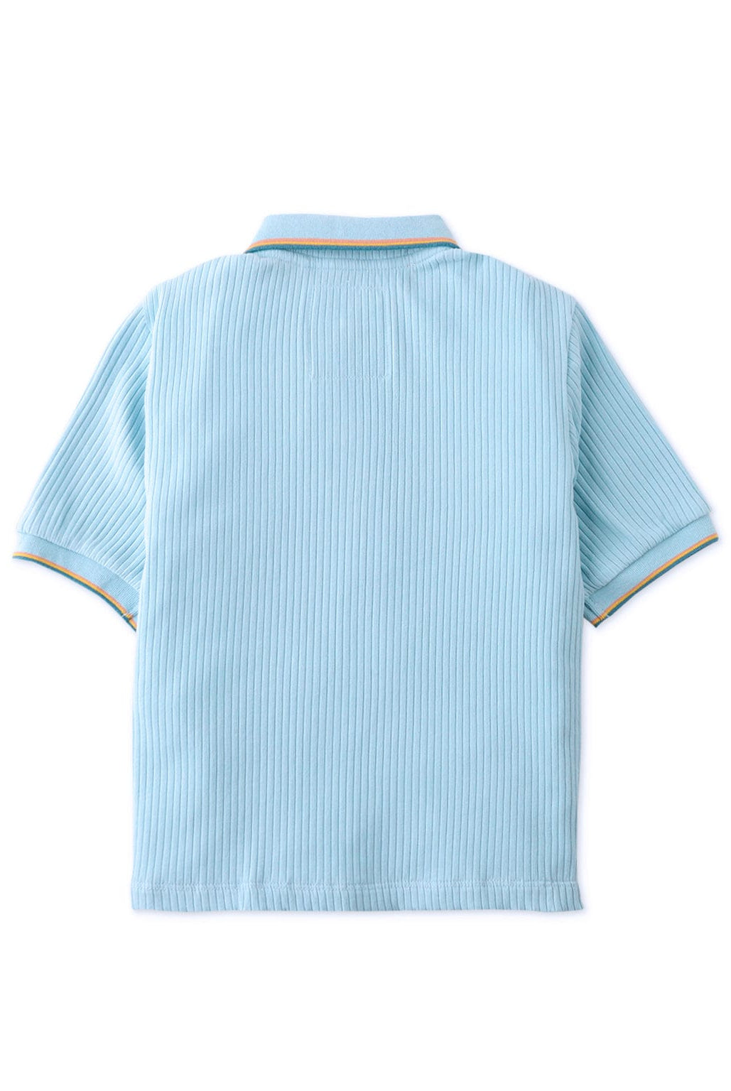 جينجرسنابس تيشيرت ولادي بولو مضلع بأزرار أمامية نص كم أزرق