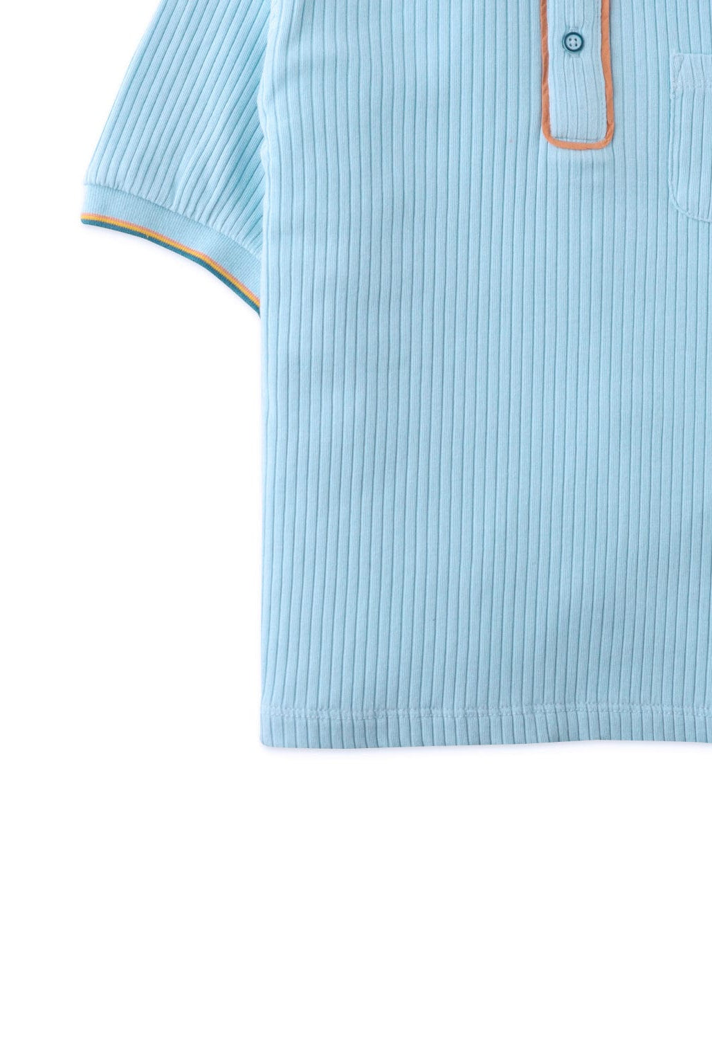 جينجرسنابس تيشيرت ولادي بولو مضلع بأزرار أمامية نص كم أزرق