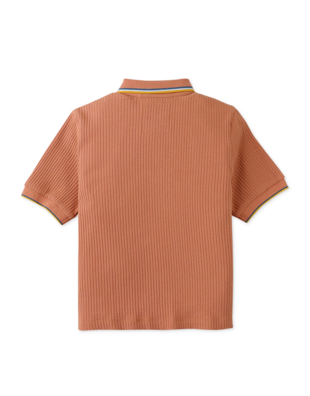 جينجرسنابس تيشيرت ولادي بولو مضلع بجيب أمامي نص كم بني