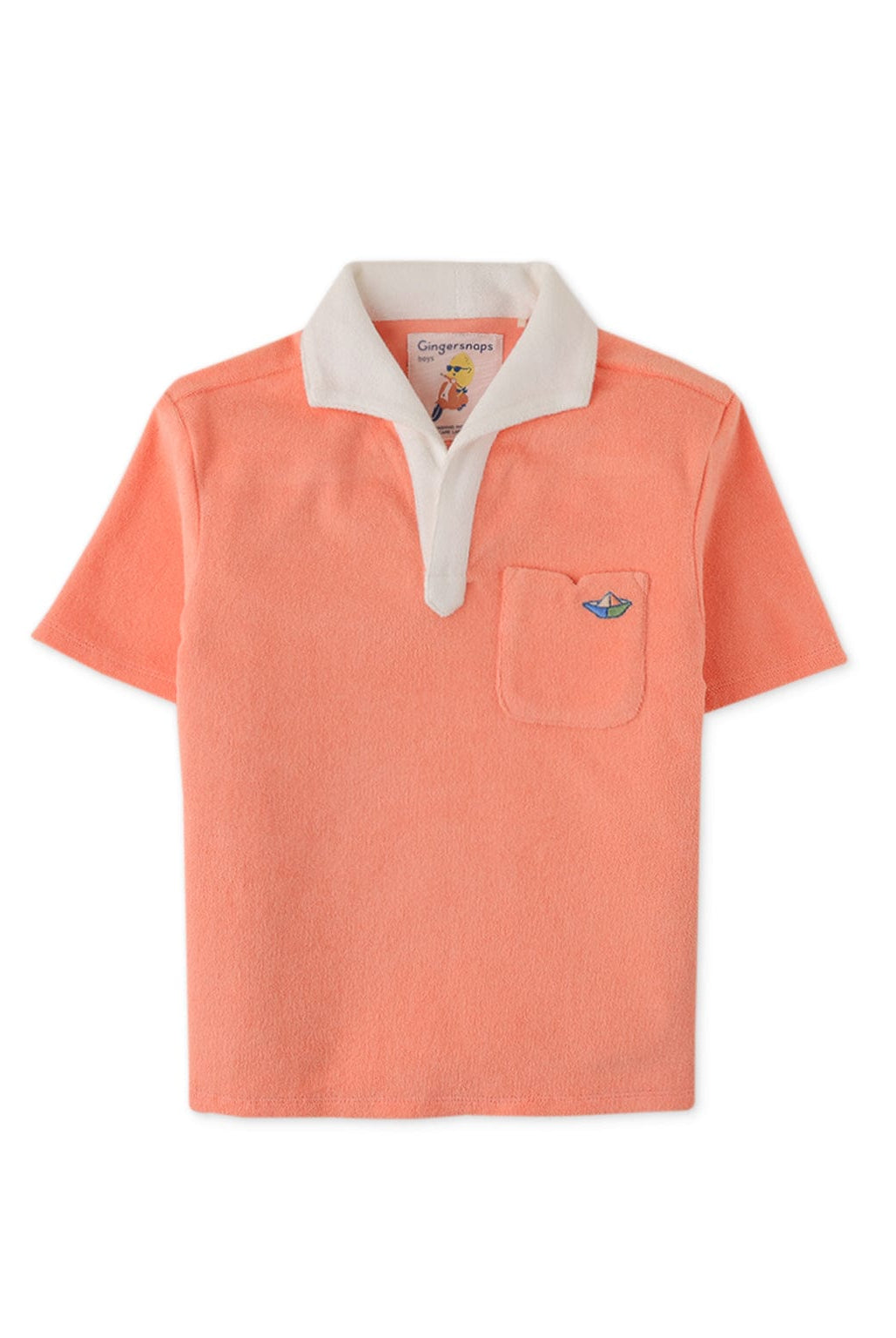 جينجرسنابس تيشيرت بولو ولادي سادة نص كم بجيب أمامي