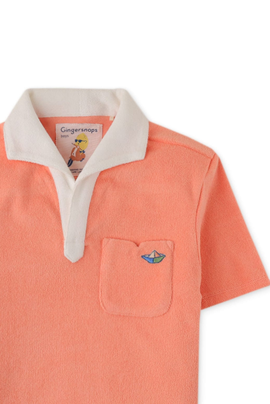 جينجرسنابس تيشيرت بولو ولادي سادة نص كم بجيب أمامي