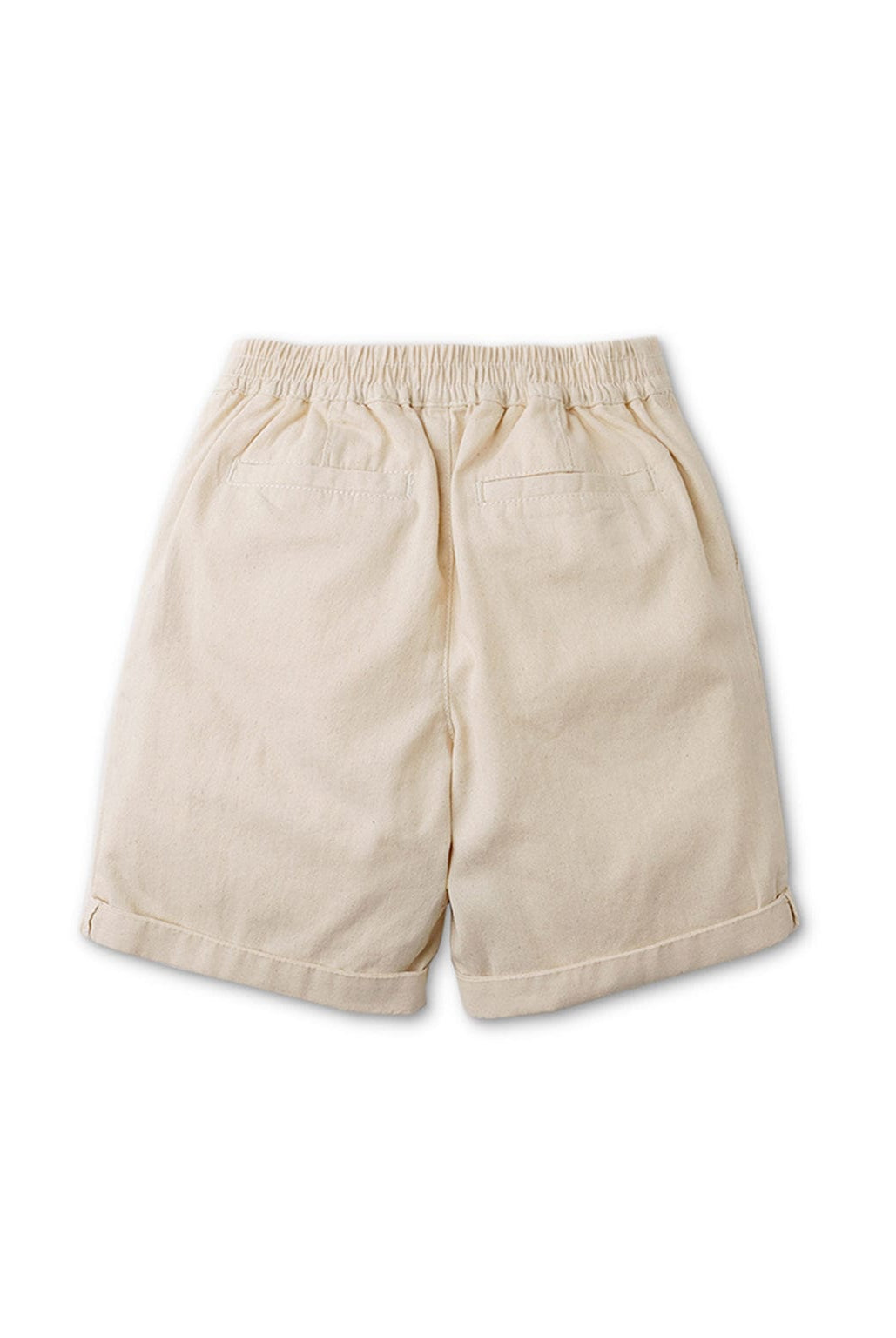 جينجرسنابس شورت سادة برباط بلون مختلف أولادي بيج