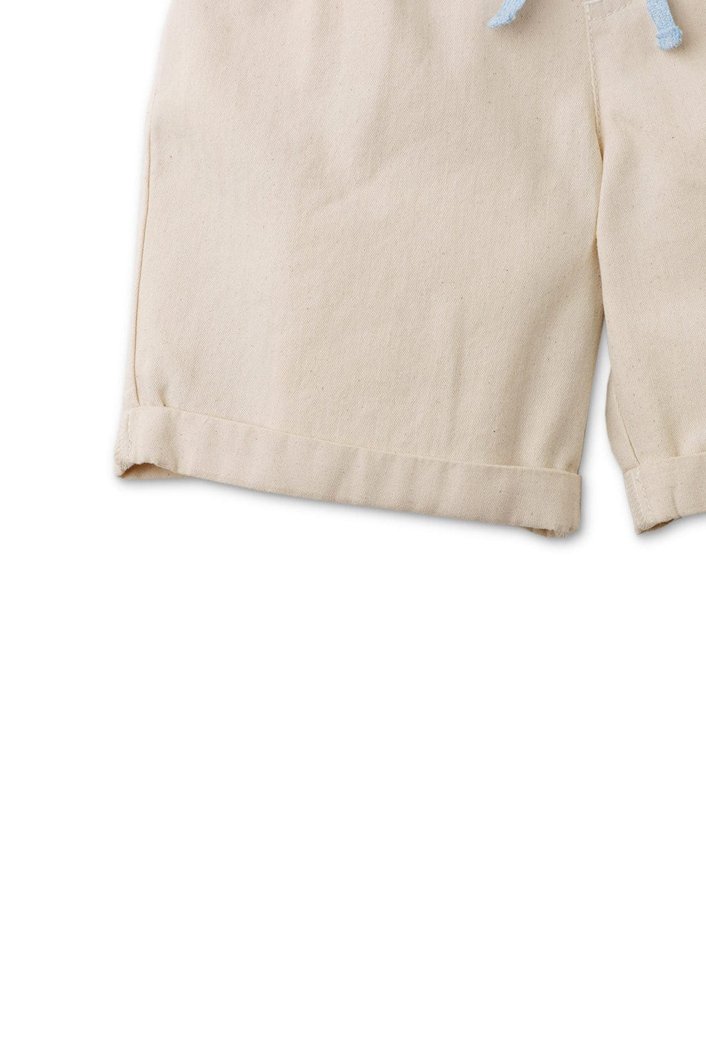 جينجرسنابس شورت سادة برباط بلون مختلف أولادي بيج