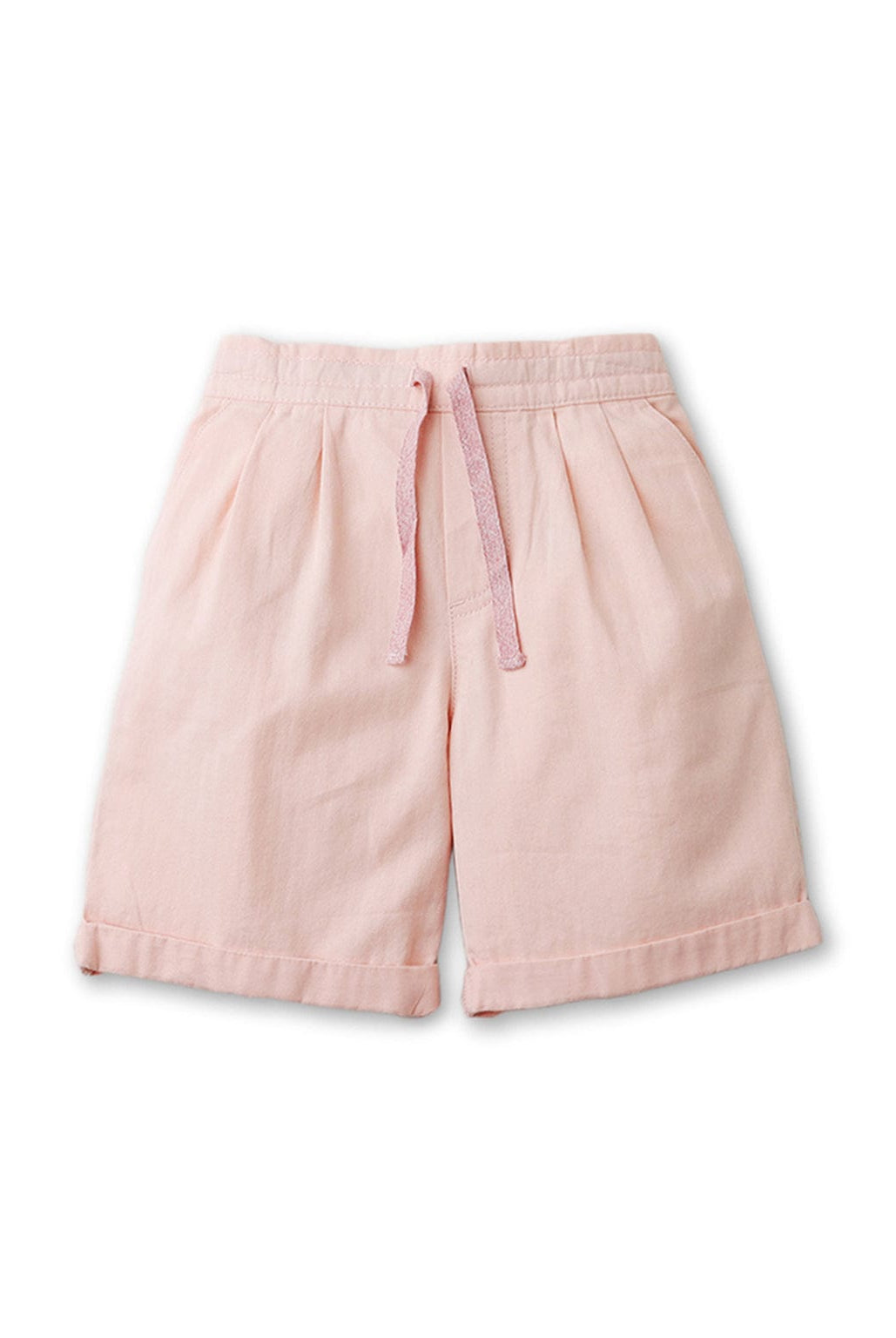 جينجرسنابس شورت ولادي سادة برباط نفس اللون وردي