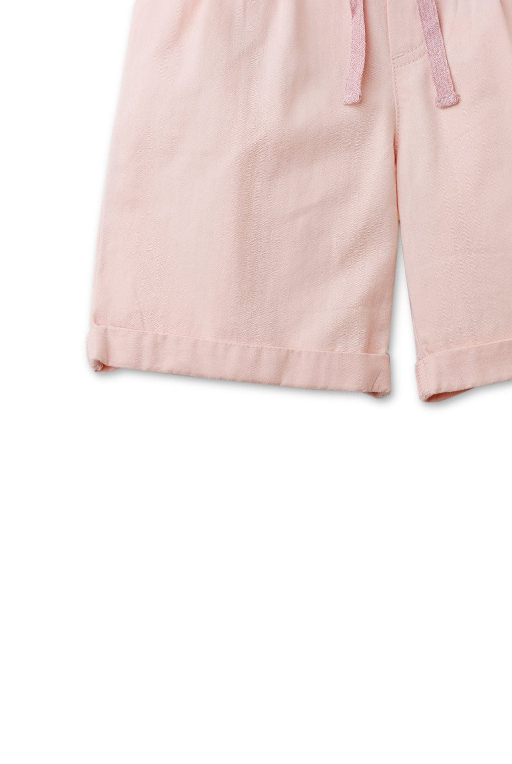 جينجرسنابس شورت ولادي سادة برباط نفس اللون وردي