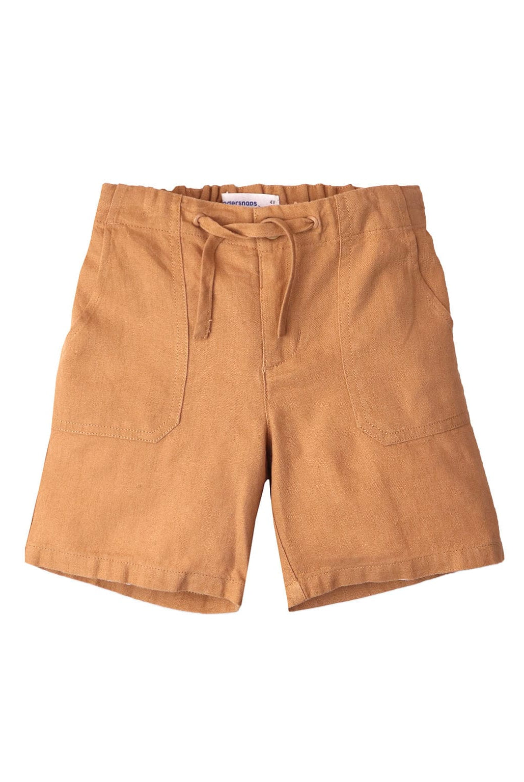جينجرسنابس شورت أولادي برباط أمامي سادة بني