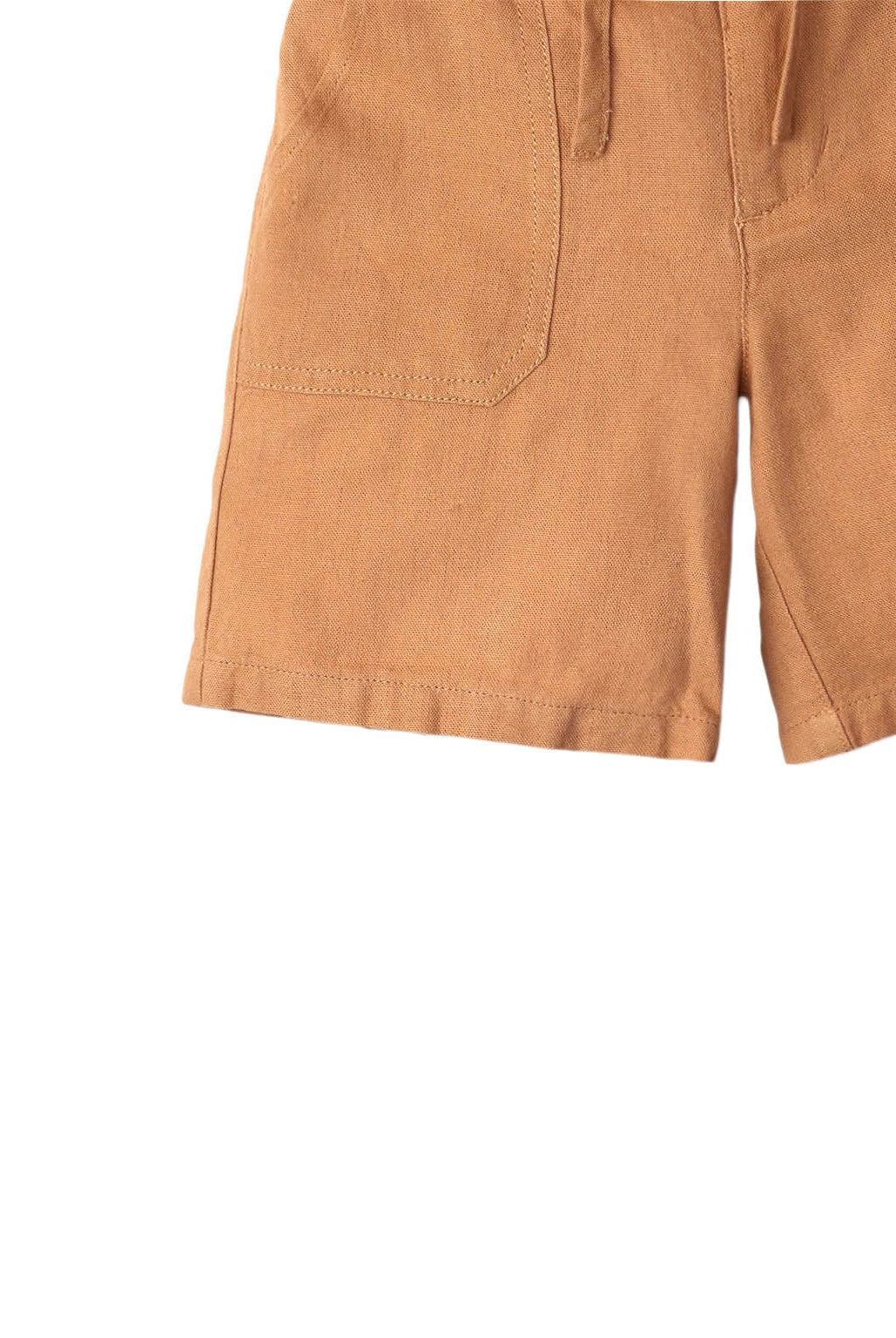 جينجرسنابس شورت أولادي برباط أمامي سادة بني