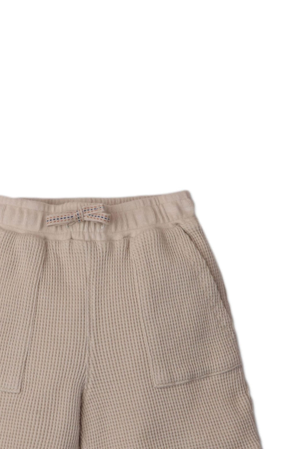 جينجرسنابس شورت أولادي مضلع بجيوب جانبية ورباط أمامي بيج