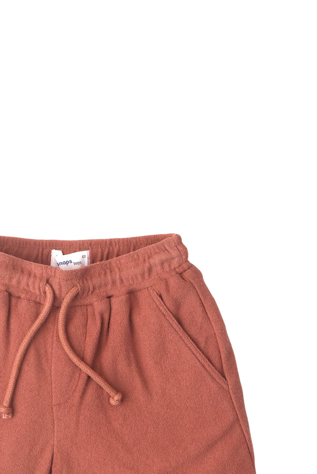 جينجرسنابس شورت أولادي سادة برباط بجيوب جانبية بني