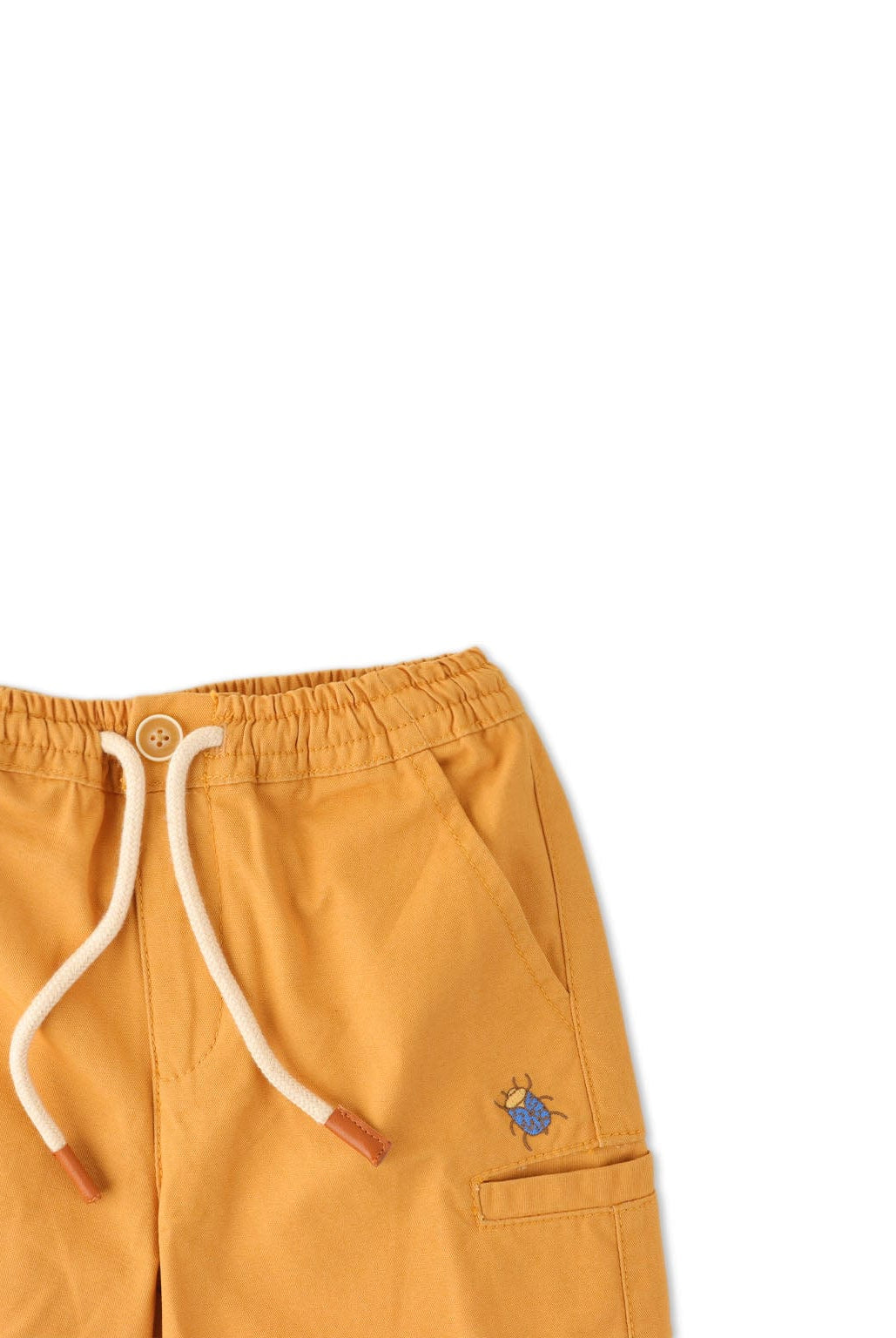 جينجرسنابس شورت سادة برباط بجيوب جانبية ولادي برتقالي