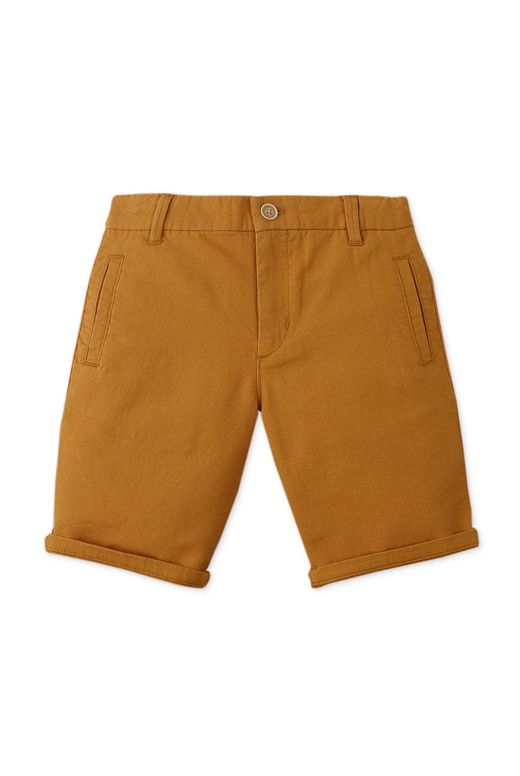 جينجرسنابس شورت ولادي سادة بجيوب جانبية - برتقالي