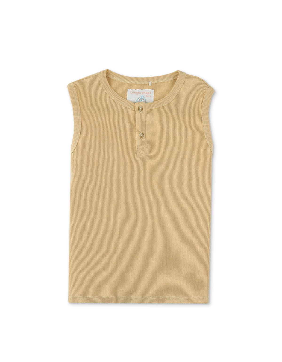 جينجرسنابس تانك توب ولادي سادة مضلع كت أصفر