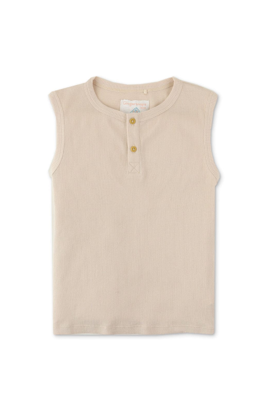 جينجرسنابس تانك توب ولادي سادة كت بأزرار أمامية بيج
