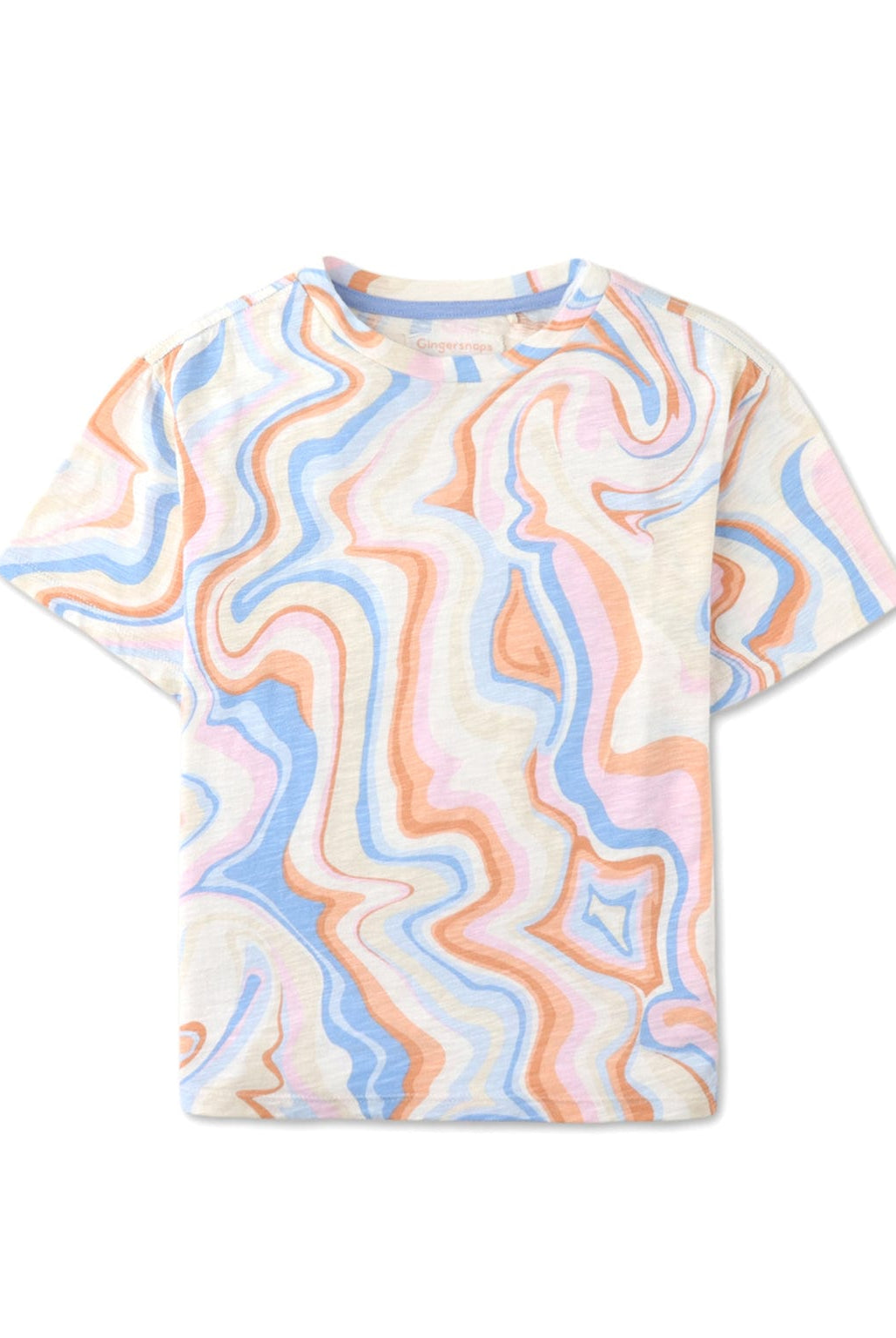 جينجرسنابس تيشيرت أولادي نص كم منقوش تاي داي متعدد الألوان