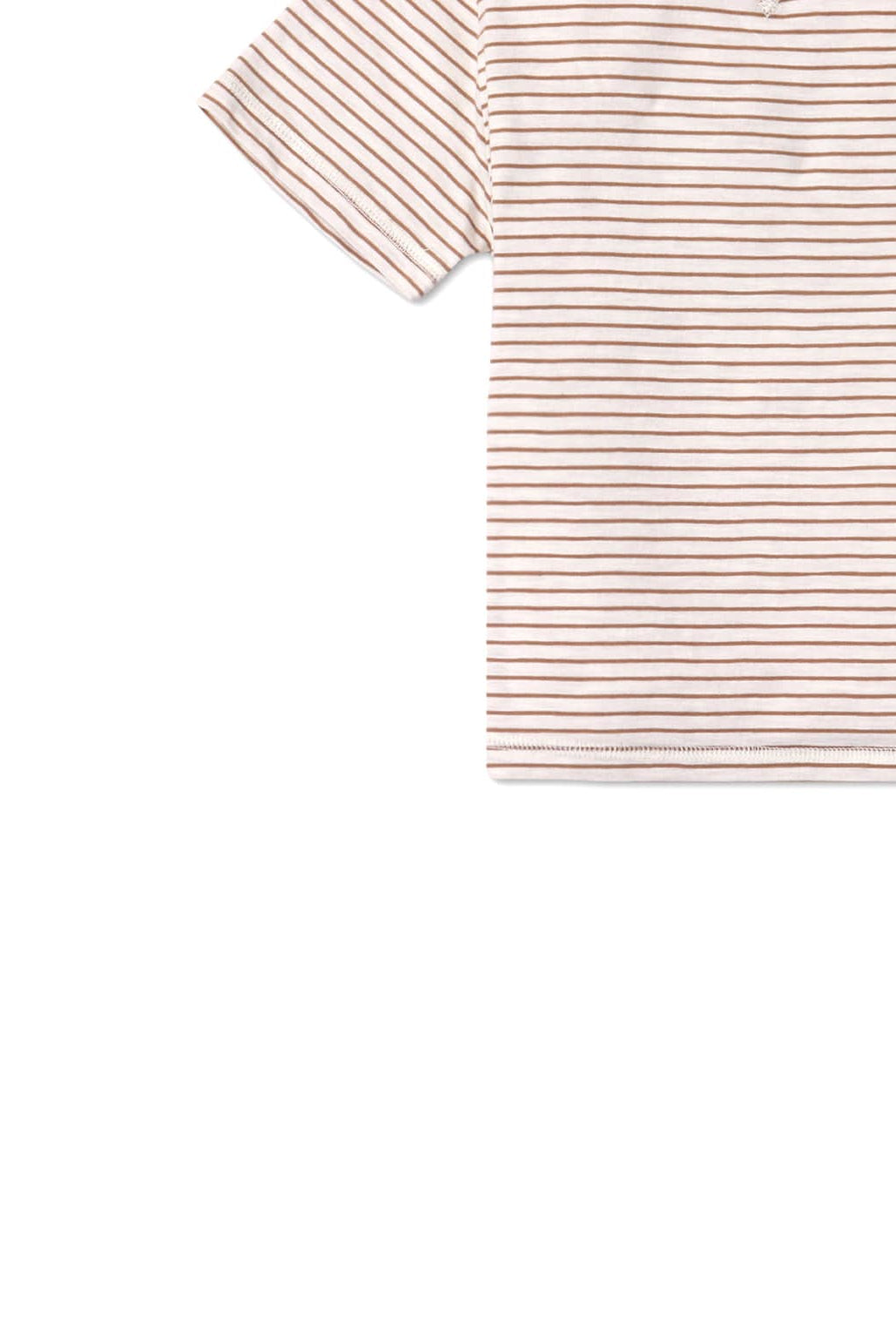 جينجرسنابس تيشيرت ولادي مخطط بالعرض نص كم بياقة بني