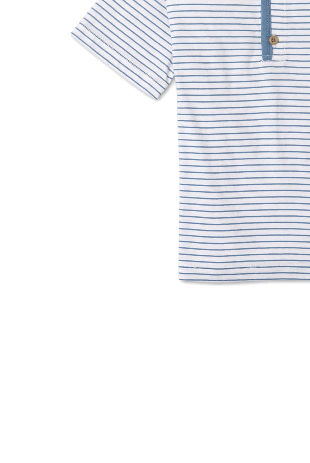 جينجرسنابس تيشيرت ولادي مخطط بالعرض بأزرار أمامية نص كم أزرق