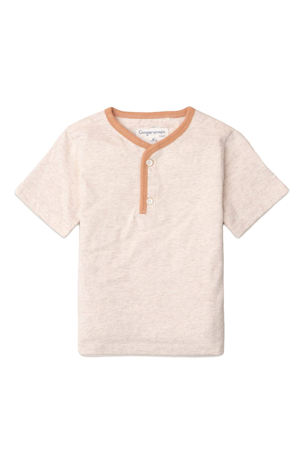 جينجرسنابس تيشيرت سادة بزرار أمامية نص كم ولادي بيج