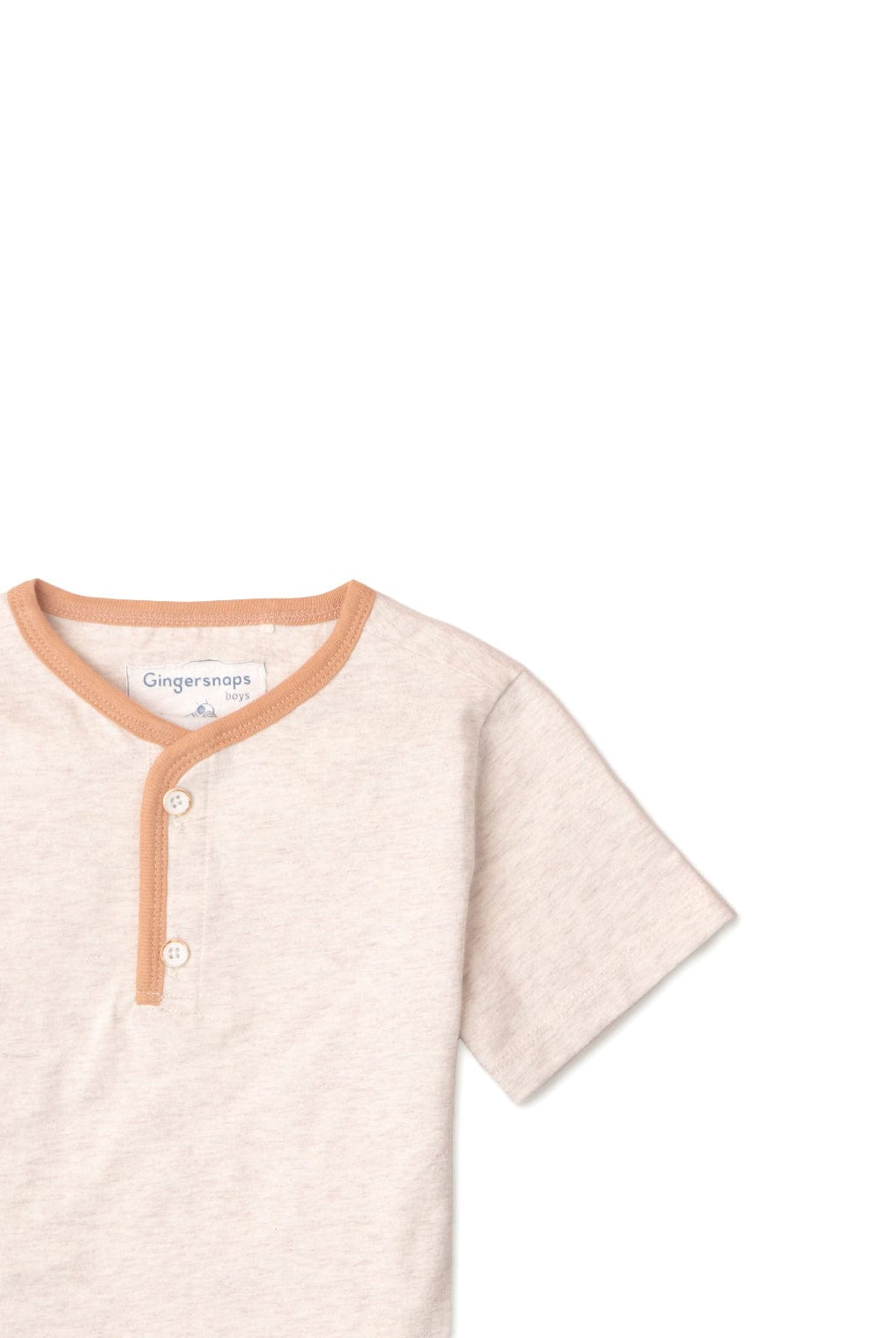 جينجرسنابس تيشيرت سادة بزرار أمامية نص كم ولادي بيج