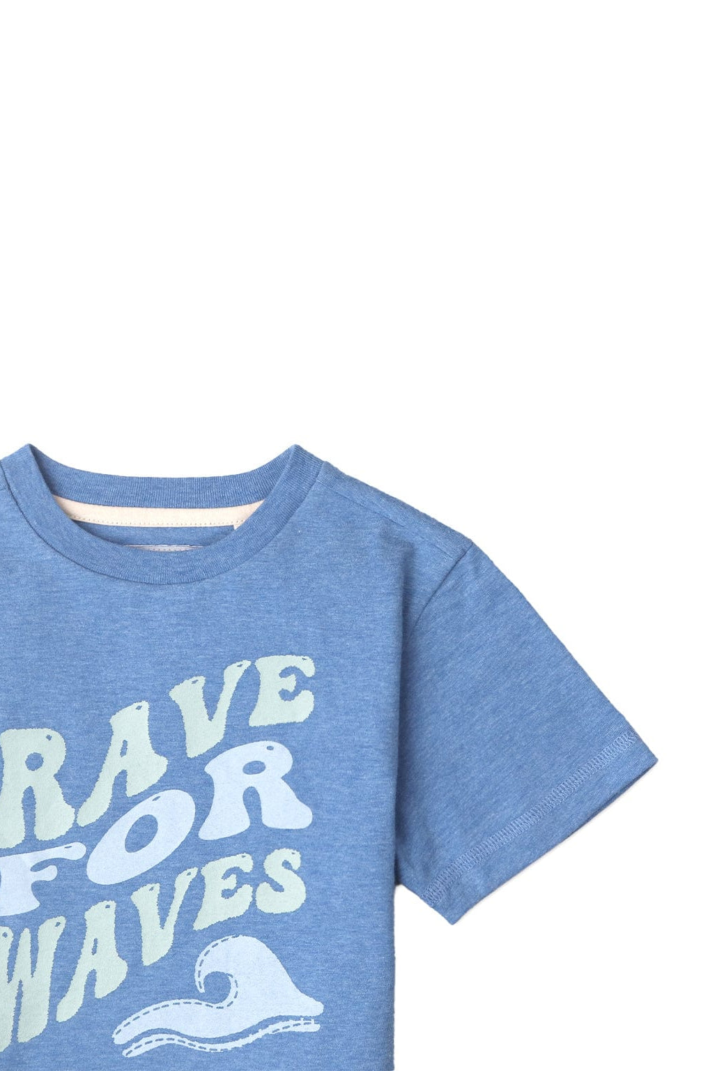 جينجرسنابس تيشيرت ولادي نص كم بطبعة أمامية أزرق