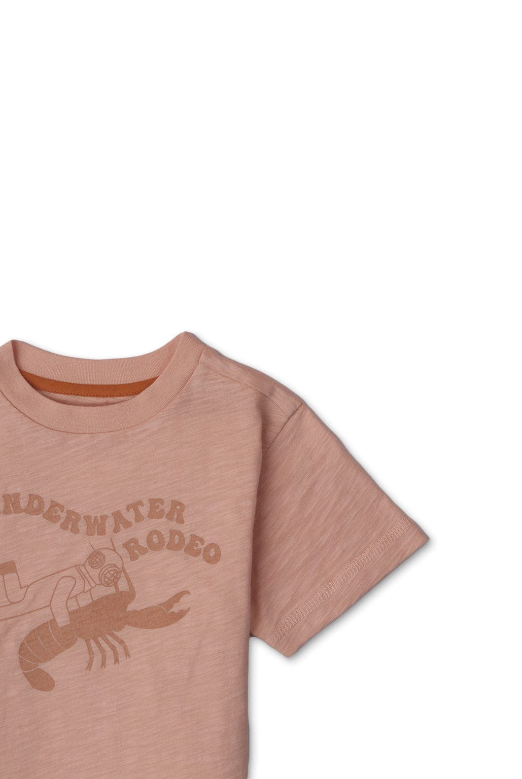 جينجرسنابس تيشيرت ولادي بطبعة أمامية نص كم خوخي