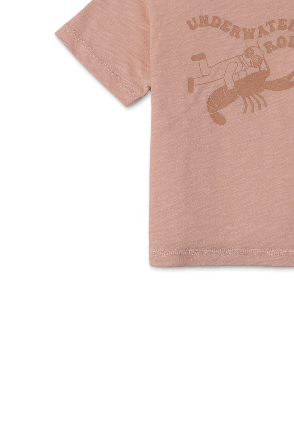 جينجرسنابس تيشيرت ولادي بطبعة أمامية نص كم خوخي