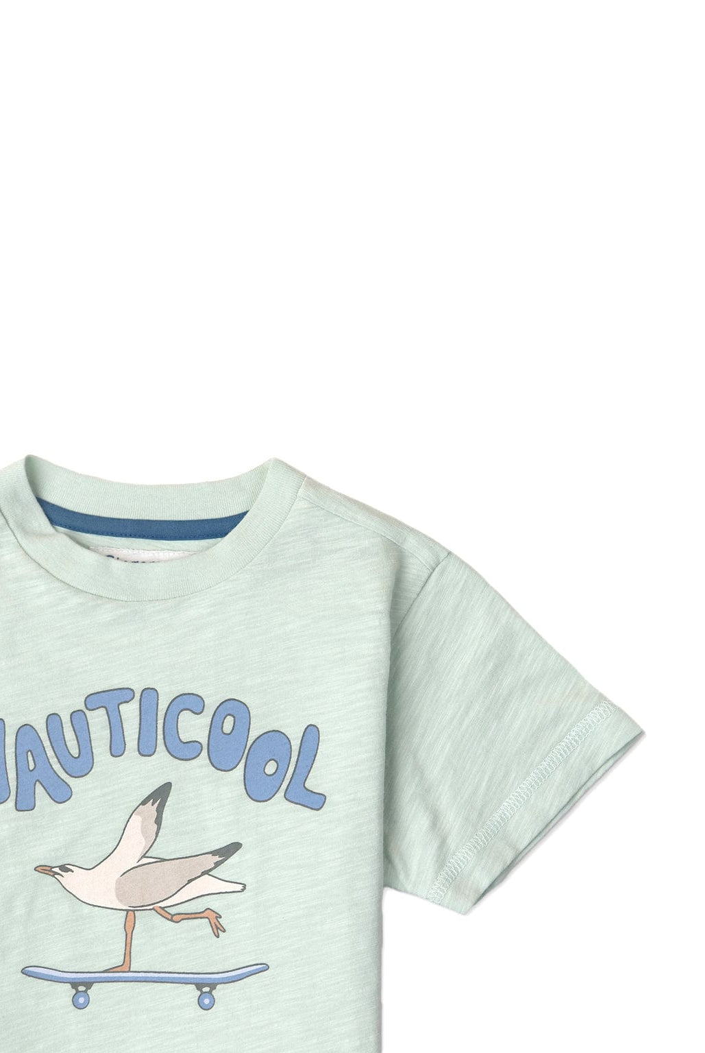 جينجرسنابس تيشيرت بطبعة أمامية نص كم بياقة دائرية ولادي أخضر