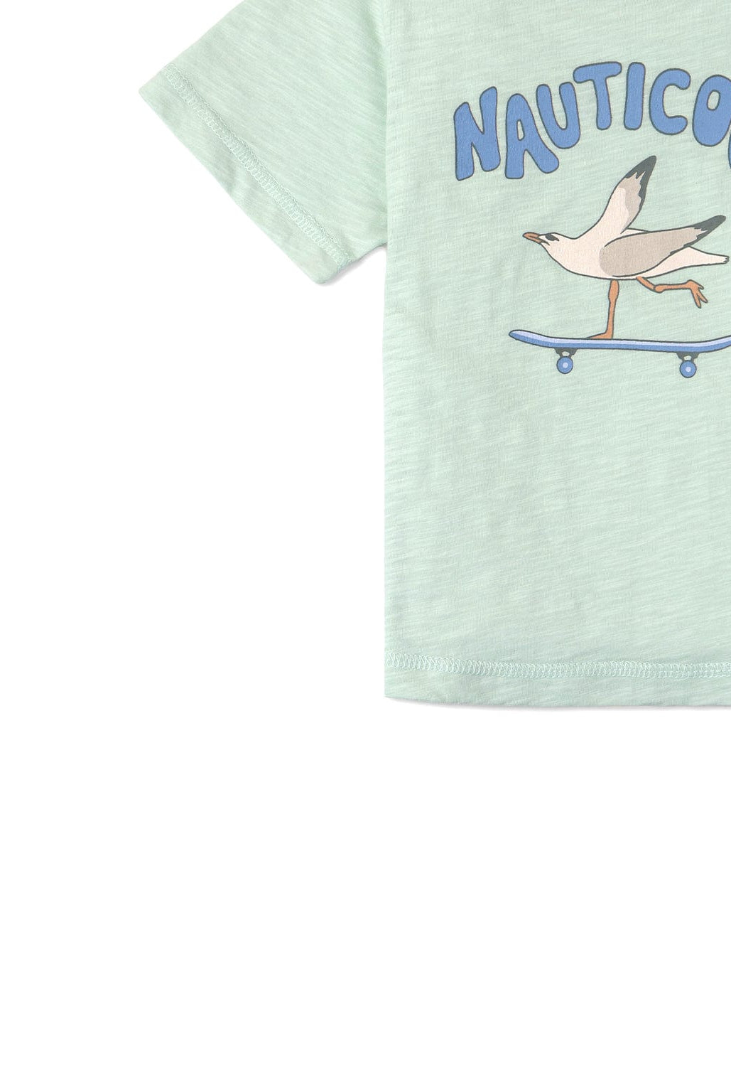 جينجرسنابس تيشيرت بطبعة أمامية نص كم بياقة دائرية ولادي أخضر