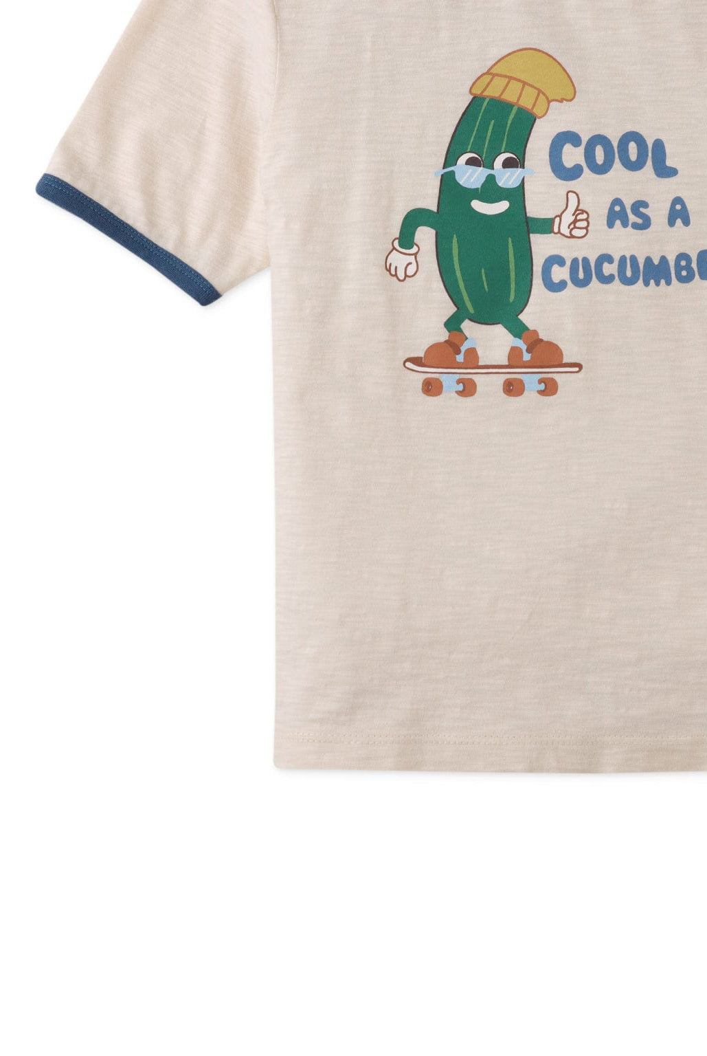 جينجرسنابس تيشيرت ولادي بطبعة أمامية نص كم برقبة دائرية أوف وايت