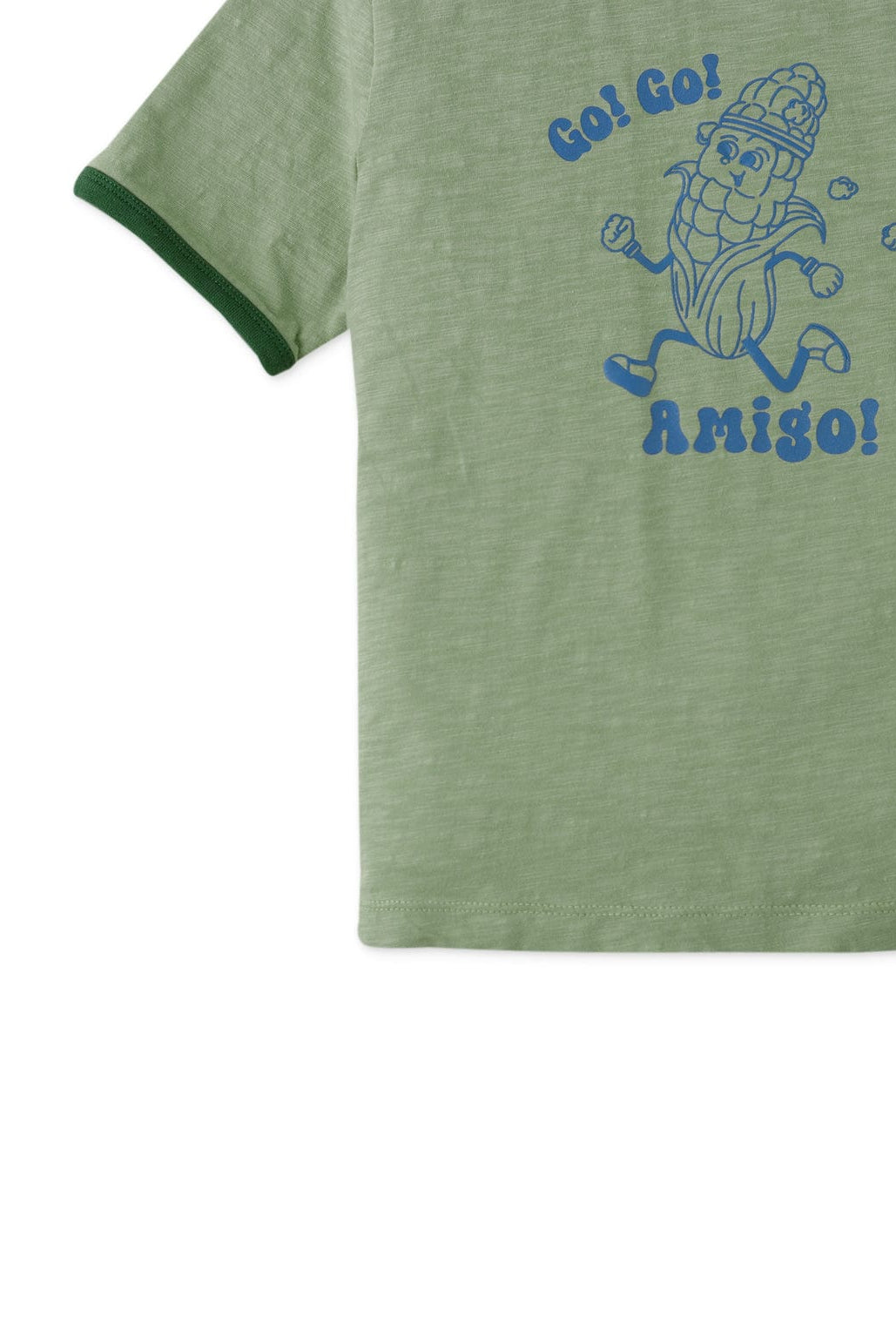 جينجرسنابس تيشيرت ولادي بطبعة أمامية نص كم - أخضر