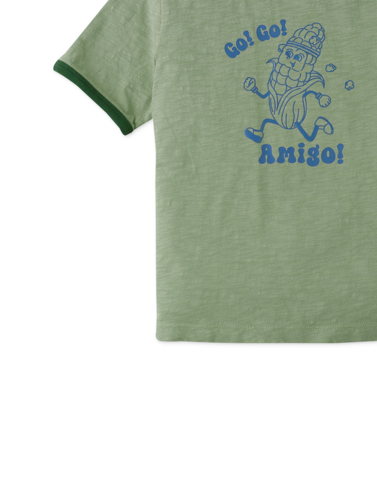 جينجرسنابس تيشيرت ولادي بطبعة أمامية نص كم - أخضر