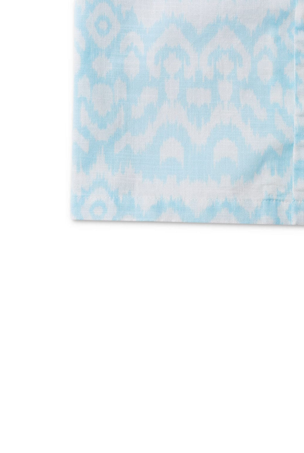 جينجرسنابس قميص منقوش بأزرار أمامية نص كم وياقة أولادي أزرق