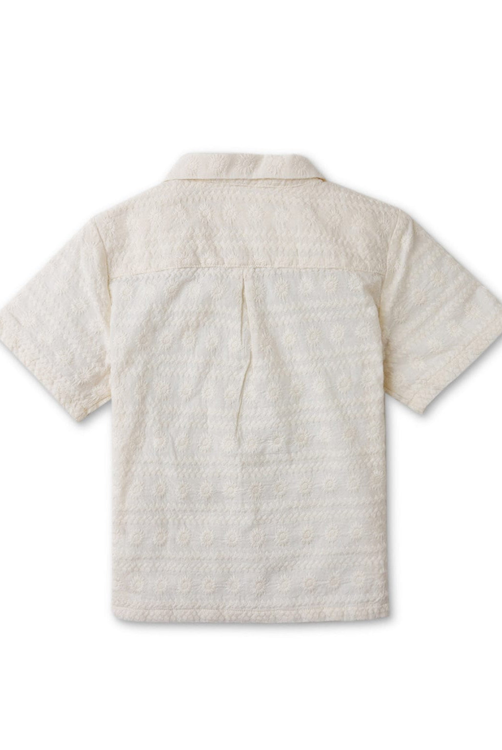 جينجرسنابس قميص أولادي بأزرار أمامية نص كم بياقة أوف وايت