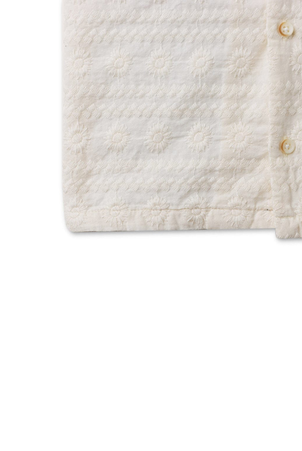 جينجرسنابس قميص أولادي بأزرار أمامية نص كم بياقة أوف وايت