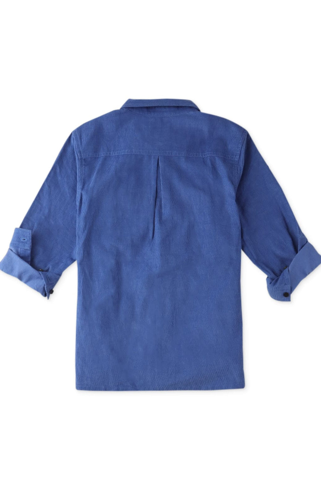 جينجرسنابس قميص بولو ولادي منسوج سادة بأكمام طويلة أزرق