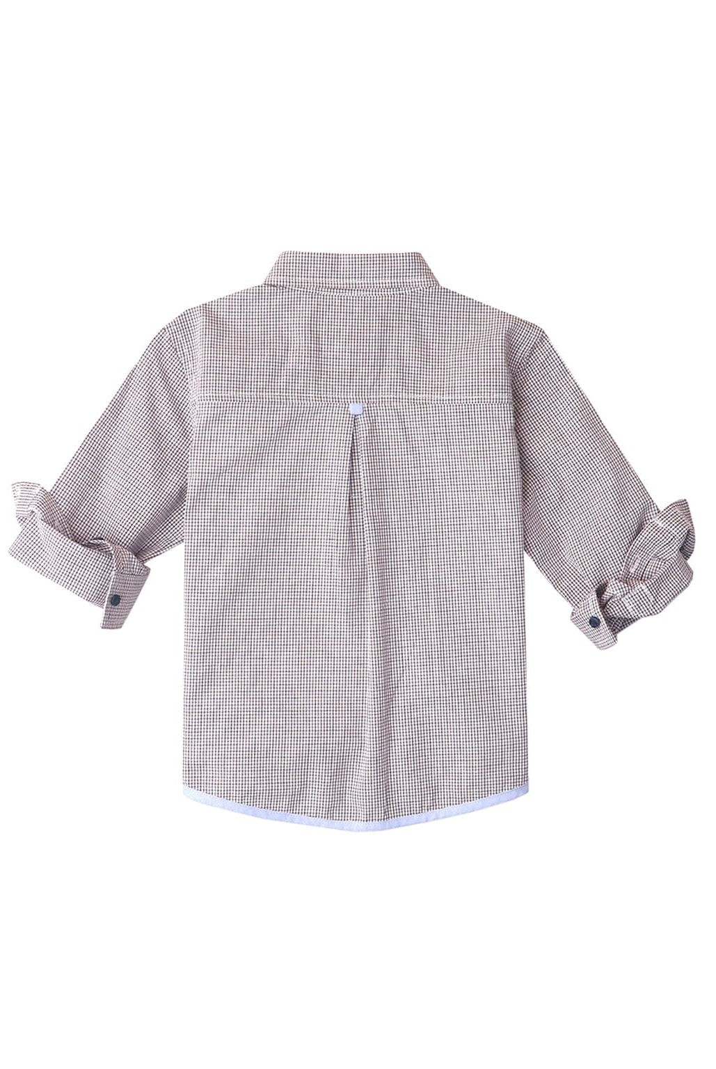 جينجرسنابس قميص بولو مربعات كم طويل بأزرار أمامية ولادي متعدد الألوان