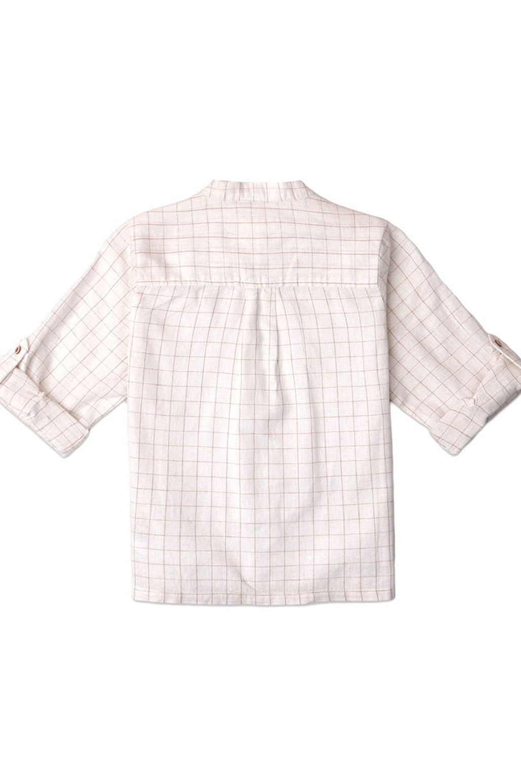 جينجرسنابس قميص بولو جينز كم طويل ولادي بأزرار أمامية أوف وايت